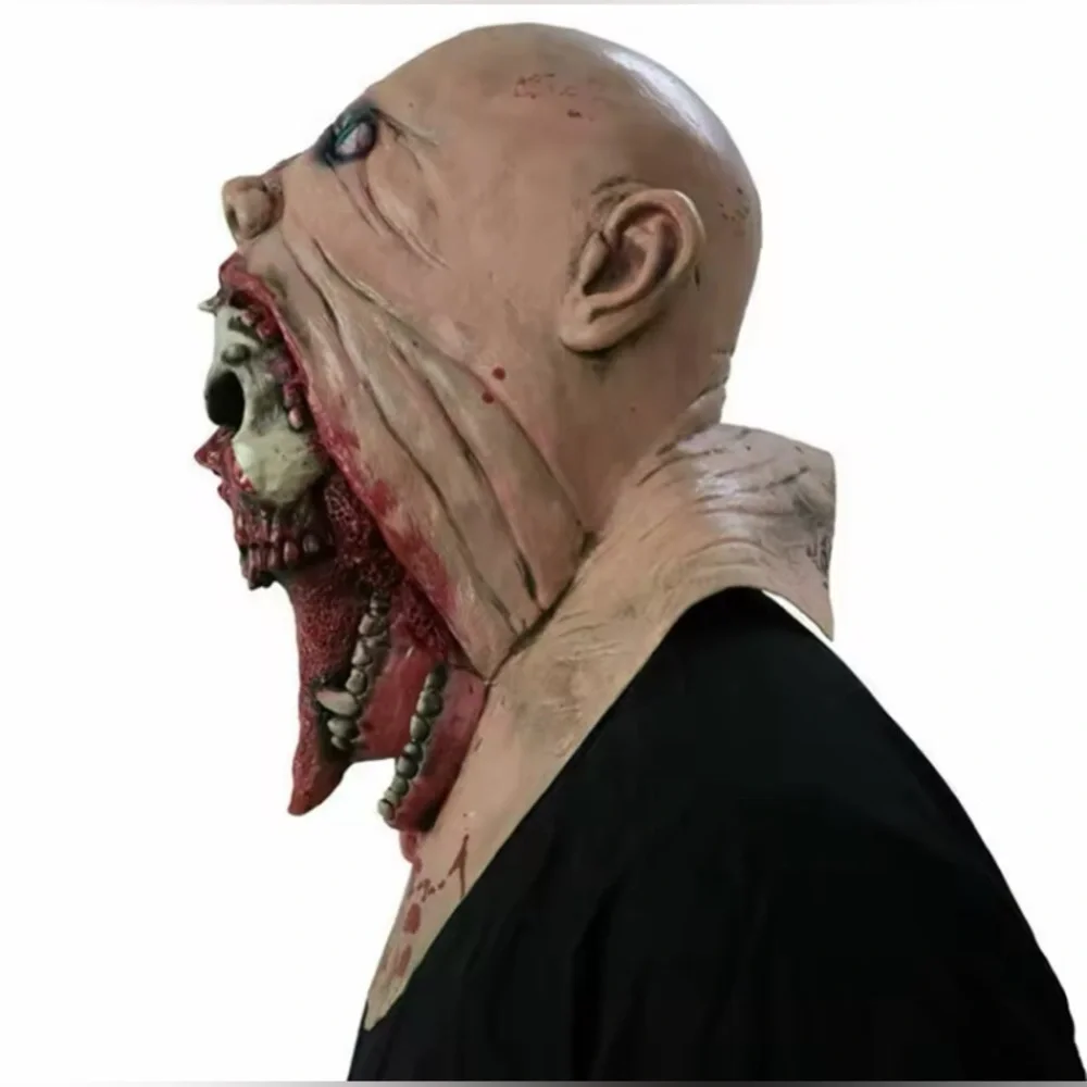 Halloween costume Bloody Horror Ripped Double-layer Skull Latex Mask